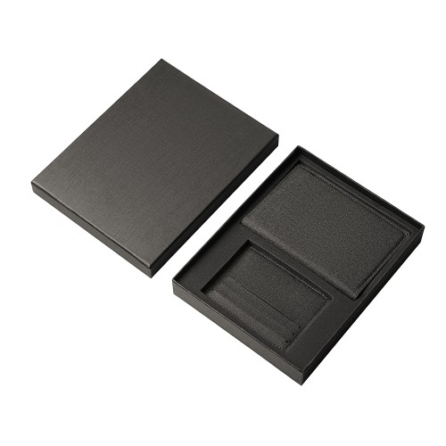 Подарочный набор "Consul": обложка для паспорта и картхолдер, серый
