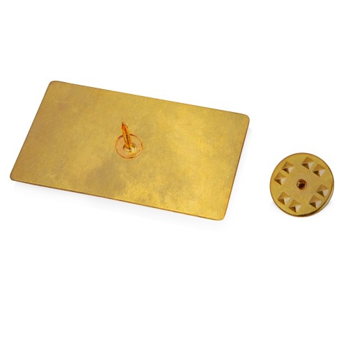 Значок металлический «Прямоугольник» закругленные углы, золотистый