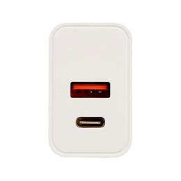 Сетевое зарядное устройство c выходами USB-A и USB-C «Recharger Pro», быстрая зарядка QC/PD, 30 Вт, белый