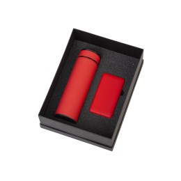 Подарочный набор с термосом и повербанком С1, красный