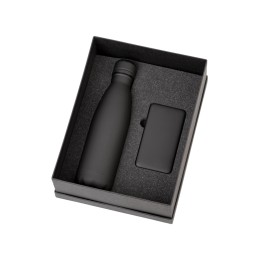 Подарочный набор с термобутылкой и повербанком С1, 5000 mAh, черный