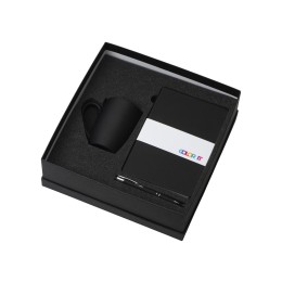 Подарочный набор с блокнотом С1, металлической ручкой и кружкой, черный