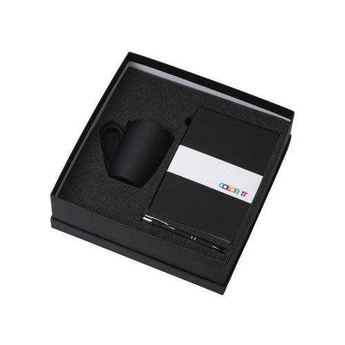 Подарочный набор с блокнотом С1, металлической ручкой и кружкой, черный