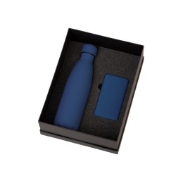 Подарочный набор с термобутылкой и повербанком С1, 5000 mAh, темно-синий