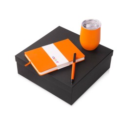 Подарочный набор c блокнотом C3, ручкой и термокружкой, оранжевый