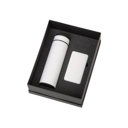 Подарочный набор с термосом и повербанком С2, белый