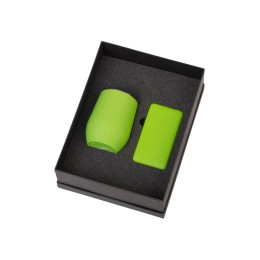 Подарочный набор с термокружкой и повербанком С1, 5000 mAh, зеленое яблоко