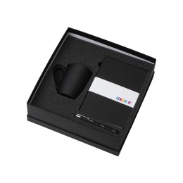 Подарочный набор с блокнотом С3, металлической ручкой и кружкой, черный