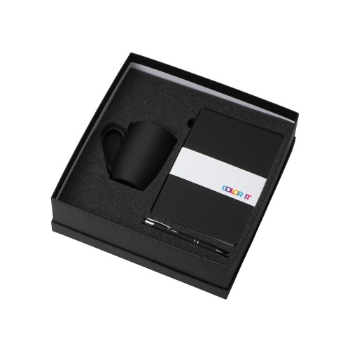 Подарочный набор с блокнотом С3, металлической ручкой и кружкой, черный