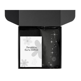 Подарочный набор «Re:f. Walk» с палантином, шоппером и термосом, черный