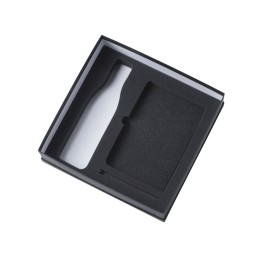 Подарочный набор с блокнотом С1, металлической ручкой и термобутылкой, черный