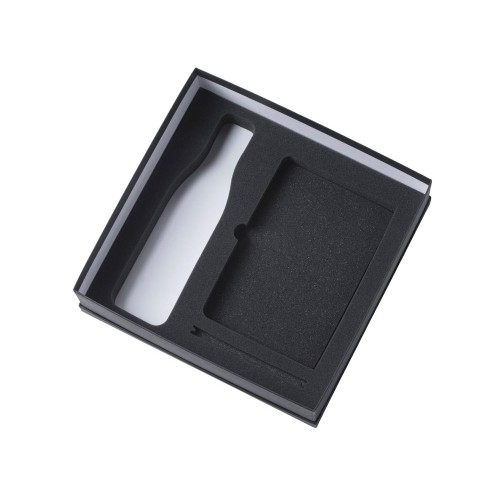 Подарочный набор с блокнотом С1, металлической ручкой и термобутылкой, черный