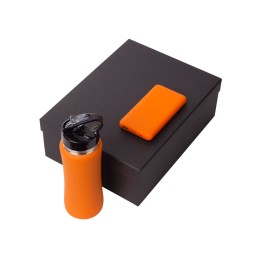 Подарочный набор с бутылкой для воды и повербанком С2, 10000 mAh, оранжевый