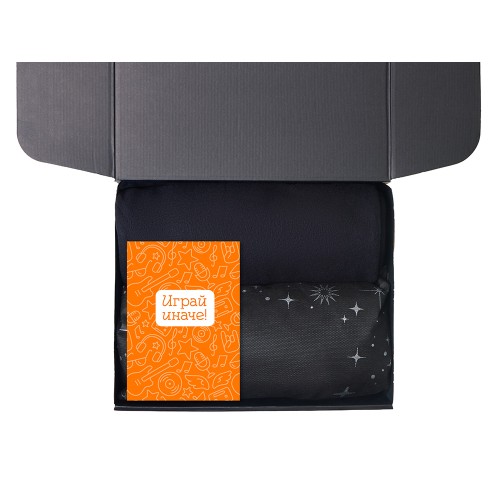 Подарочный набор с пледом, свечой и диффузором, черный