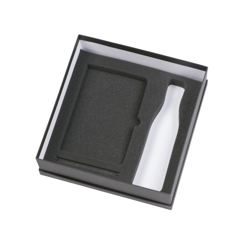 Подарочный набор c блокнотом C2, ручкой и термобутылкой, зеленое яблоко