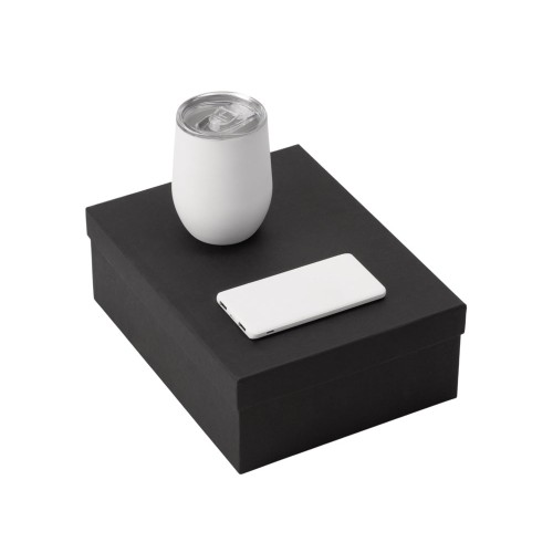 Подарочный набор с термокружкой и повербанком С1, 5000 mAh, белый