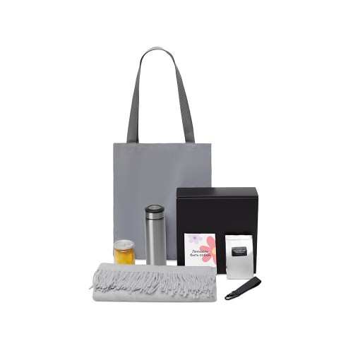 Подарочный набор «Re:f. Walk» с палантином, шоппером и термосом, серый