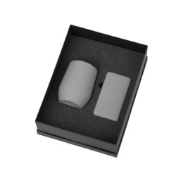 Подарочный набор с термокружкой и повербанком С2, 10000 mAh, серый