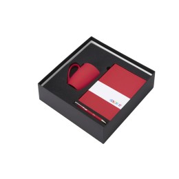 Подарочный набор с блокнотом С2, металлической ручкой и кружкой, красный