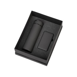 Подарочный набор с термосом и повербанком С2, черный