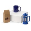 Подарочный набор с чаем, кружкой и френч-прессом "Чаепитие", синий