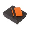 Подарочный набор c пластиковой ручкой, повербанком С2, 10000 mAh, оранжевый