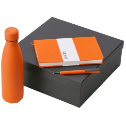 Подарочный набор c блокнотом C2, ручкой и термобутылкой, оранжевый