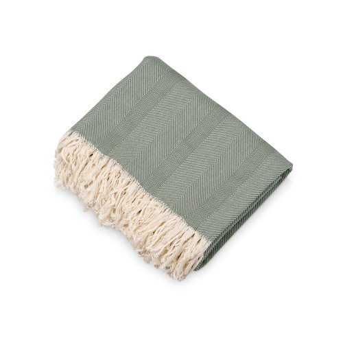 Подарочный набор с пледом, свечой и диффузором, оливковый