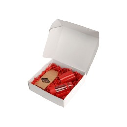 Подарочный набор с чаем, кружкой и френч-прессом "Чаепитие", красный