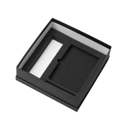 Подарочный набор с блокнотом С3, металлической ручкой и термосом, черный