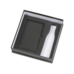 Подарочный набор с блокнотом С2, металлической ручкой и термобутылкой, красный