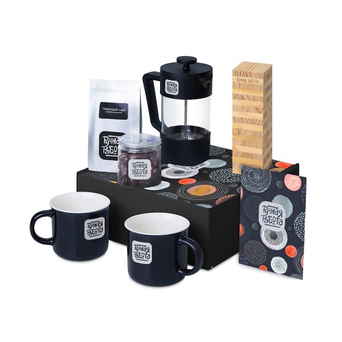 Подарочный набор «Re:y. Together»  с френчпрессом, кружками и дженгой