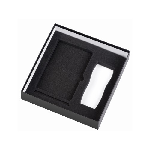 Подарочный набор с блокнотом С1, металлической ручкой и термокружкой, темно-синий