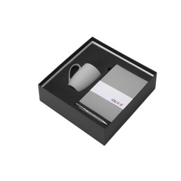 Подарочный набор с блокнотом С1, металлической ручкой и кружкой, серый