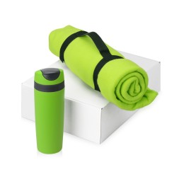 Подарочный набор Cozy с пледом и термокружкой, зеленый