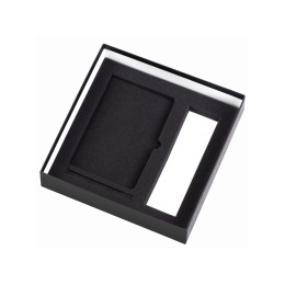 Подарочный набор с блокнотом С1, металлической ручкой и термосом, черный