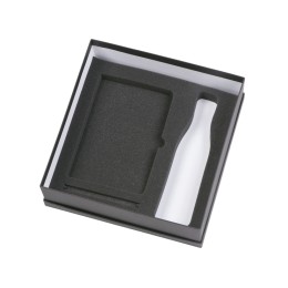 Подарочный набор c блокнотом C3, ручкой и термобутылкой, темно-синий