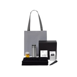 Подарочный набор «Re:f. Walk» с палантином, шоппером и термосом, черный