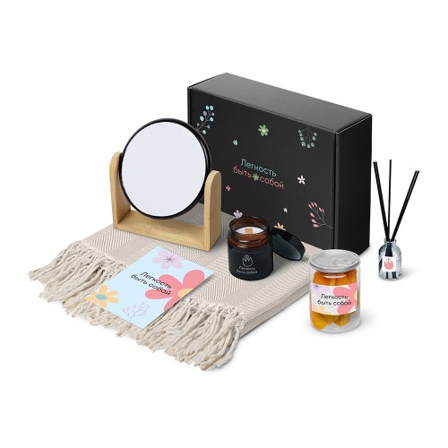 Подарочный набор «Re:f. Shelter»  с пледом, зеркалом, свечой и диффузором