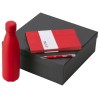 Подарочный набор с блокнотом С1, металлической ручкой и термобутылкой, красный