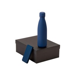 Подарочный набор с термобутылкой и повербанком С2, темно-синий