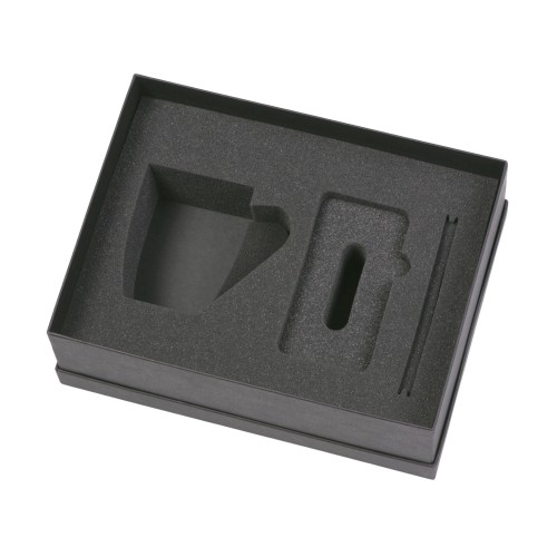 Подарочный набор c кружкой, пластиковой ручкой и повербанком С2, 10000 mAh, серый