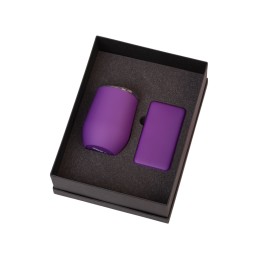 Подарочный набор с термокружкой и повербанком С1, 5000 mAh, фиолетовый