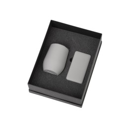 Подарочный набор с термокружкой и повербанком С1, 5000 mAh, серый