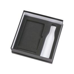 Подарочный набор c блокнотом C1, ручкой и термобутылкой, серый