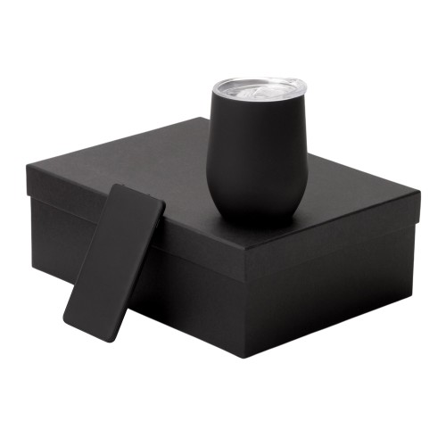 Подарочный набор с термокружкой и повербанком С1, 5000 mAh, черный
