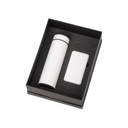 Подарочный набор с термосом и повербанком С1, белый