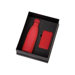 Подарочный набор с термобутылкой и повербанком С1, 5000 mAh, красный