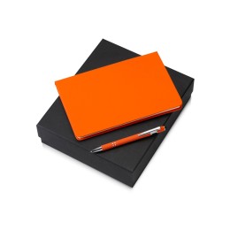 Подарочный набор «Wispy swan» с ручкой и блокнотом, оранжевый