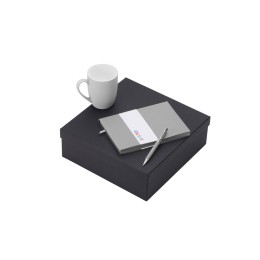 Подарочный набор с блокнотом С1, металлической ручкой и кружкой, серый